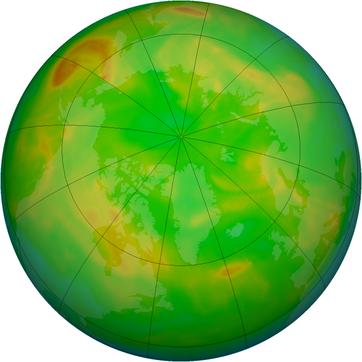 Arctic ozone map for 21 June 2010